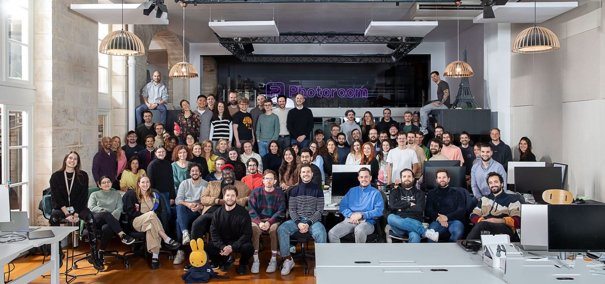 Photo Photoroom employees during a team event